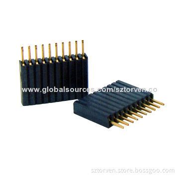 Female Headers, 1.27mm Single Row Straight Dip Type, 8.5mm Height, LCP Material, 02 to 50-pin